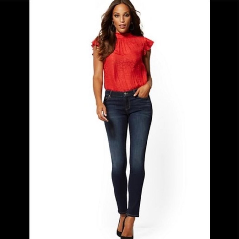 Womens New York & Co Denim Jean Leggings - Sz L